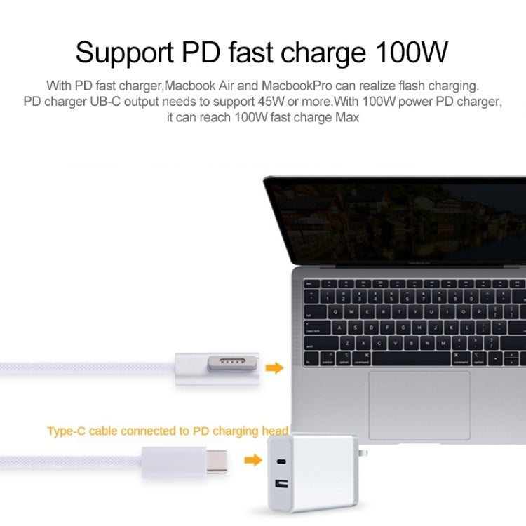 Câble de charge MagSafe 2 5 broches (en forme de T) vers USB-C/Type-C PD (45 W/60 W/65 W/85 W), MagSafe 2