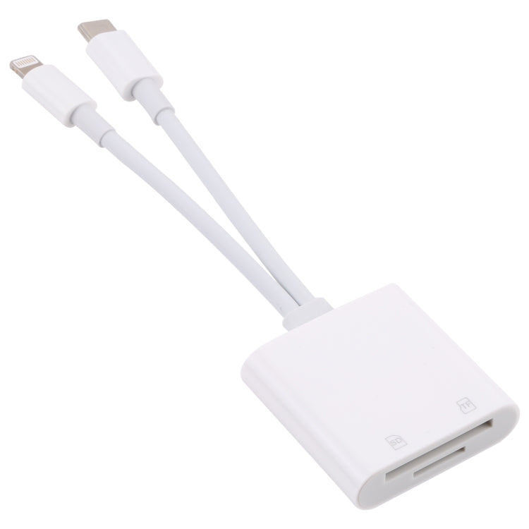 NK-101Y ST Pro 8 Pin + USB-C / Type-C to SD / TF Card Camera Adapter, NK-101Y ST Pro