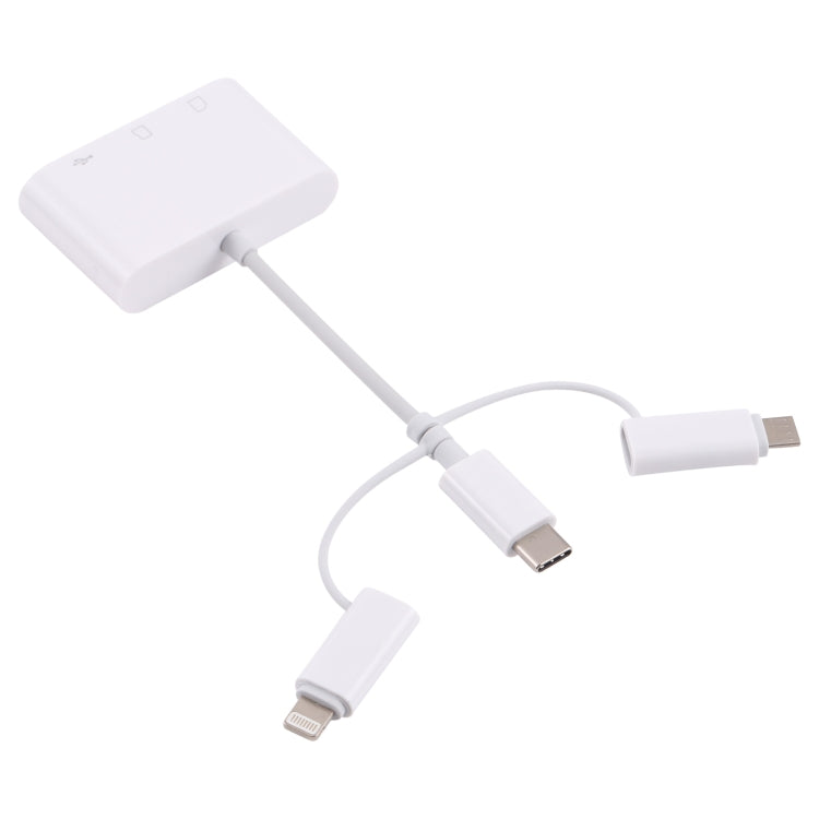 NK 103T 8 Pin + USB-C / Type-C + Micro USB to USB + SD / TF Card Camera Adapter, NK 103T