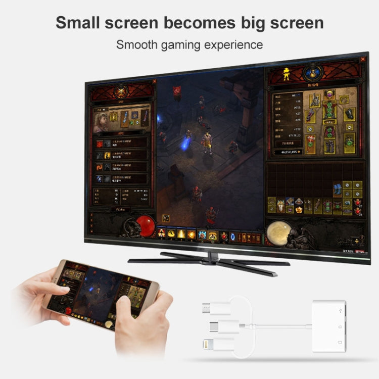 NK 103T 8 Pin + USB-C / Type-C + Micro USB to USB + SD / TF Card Camera Adapter, NK 103T