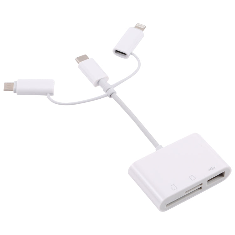 NK 103T 8 Pin + USB-C / Type-C + Micro USB to USB + SD / TF Card Camera Adapter, NK 103T