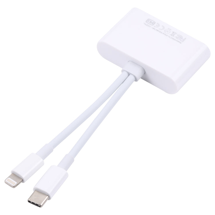 NK-103Pro 3 in 1 8 Pin + USB-C / Type-C Male to USB + TF / SD Card Reader, NK-103Pro