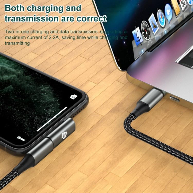 Adaptateur de charge coudé 20 W 8 broches mâle vers USB-C/Type-C femelle, coudé