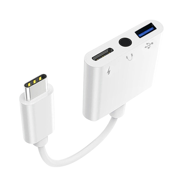 Adaptateur 3 en 1 USB-C / Type-C mâle vers Type-C + USB + OTG femelle 3,5 mm, adaptateur OTG 3 en 1