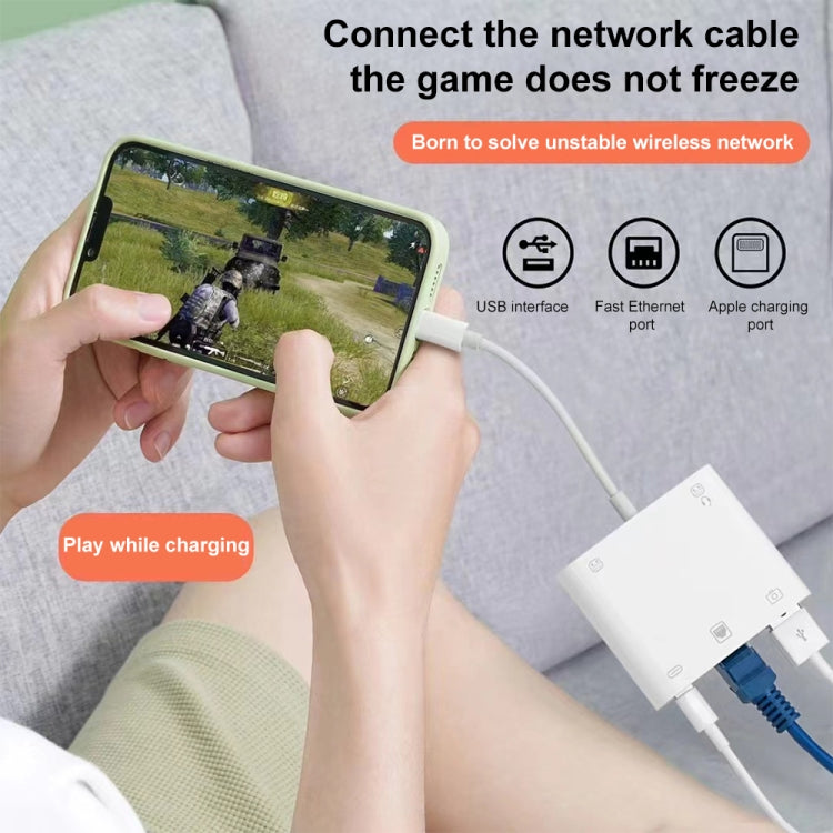 S-330 5 in 1 8 Pin Male to 8 Pin / USB3.0 / RJ45 / 3.5mm Female Adapter, S-330