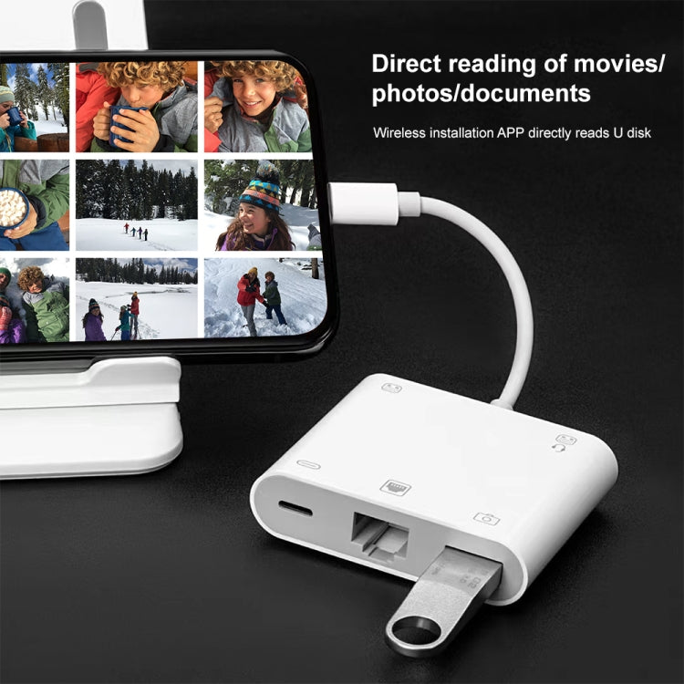 S-330 5 in 1 8 Pin Male to 8 Pin / USB3.0 / RJ45 / 3.5mm Female Adapter, S-330