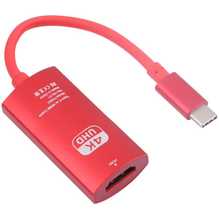Adaptateur USB-C/Type-C mâle vers HDTV femelle 4K UHD TH001, TH001 (gris), TH001 (rouge)