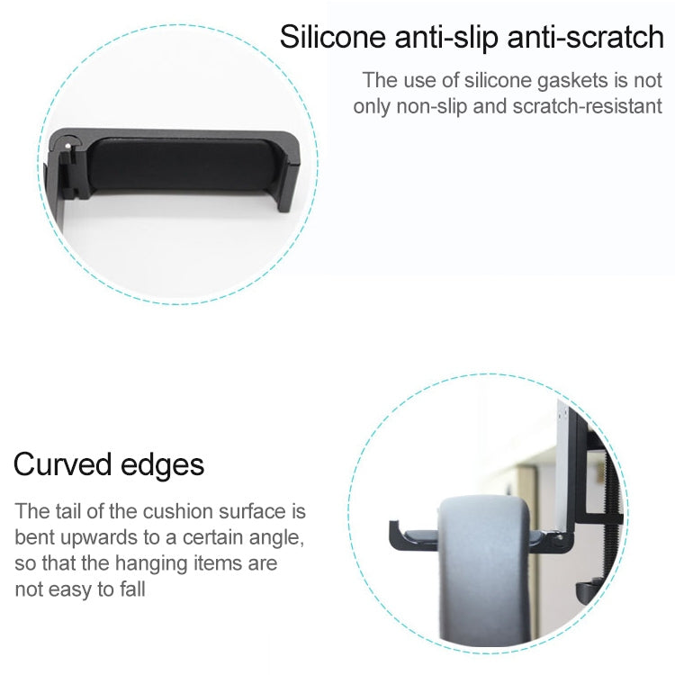 Desktop Lock Clip Type Metal Foldable Headset Stand Display Hanger, Desktop Lock Clip Type