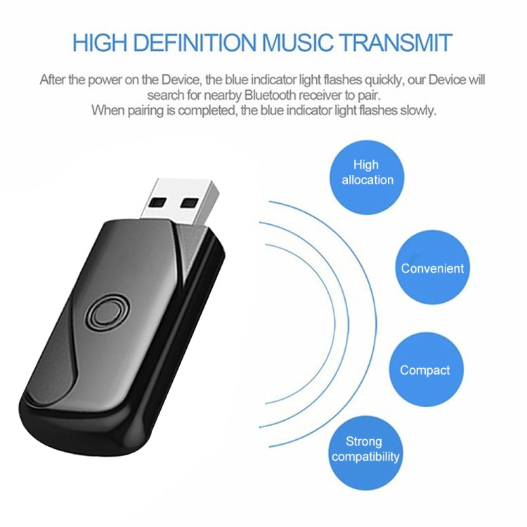 USB 2.0 Bluetooth V4.2 Audio Receiver Adapter for Windows XP / Vista / 7 / 8 / 10, Mac OS