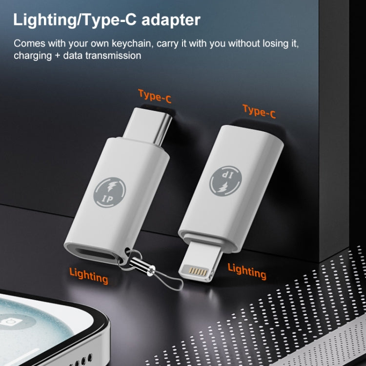 8 Pin Male to USB-C/Type-C Female ABS Charging Adapter, 8 Pin to Type-C