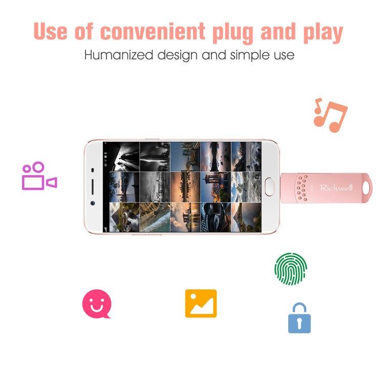Richwell 3 in 1 64G Type-C + Micro USB + USB 3.0 Metal Flash Disk with OTG Function