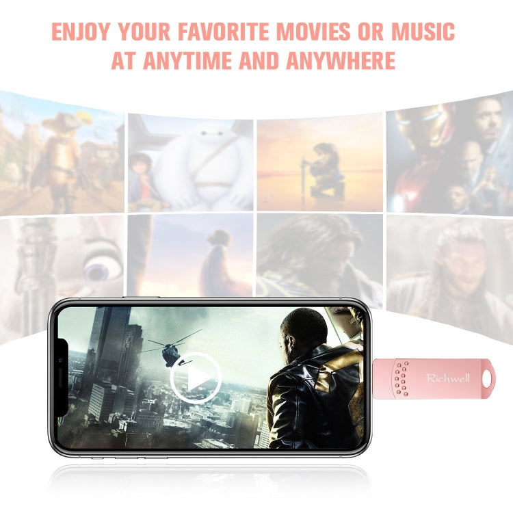 Richwell 3 in 1 64G Type-C + Micro USB + USB 3.0 Metal Flash Disk with OTG Function