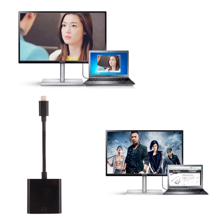 Câble adaptateur USB-C / Type-C 3.1 mâle vers VGA femelle pour MacBook 12 pouces, Chromebook Pixel 2015, tablette PC Nokia N1, longueur : environ 10 cm