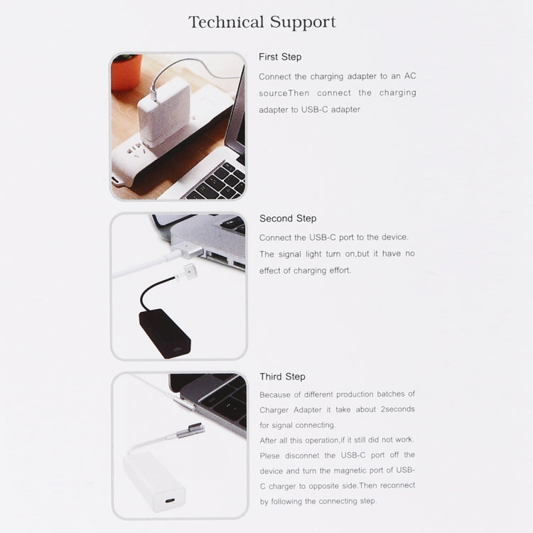 AnyWatt 85W USB-C / Type-C Female to 5 Pin MagSafe 1 Male L Head Series Charge Adapter Converter for MacBook, 85W Black