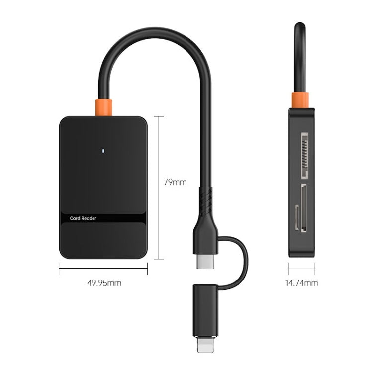 ADS-315 8 in 1 Type-C+8 Pin Multi-function Card Reader, ADS-315