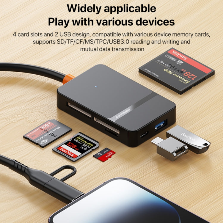 ADS-315 8 in 1 Type-C+8 Pin Multi-function Card Reader, ADS-315