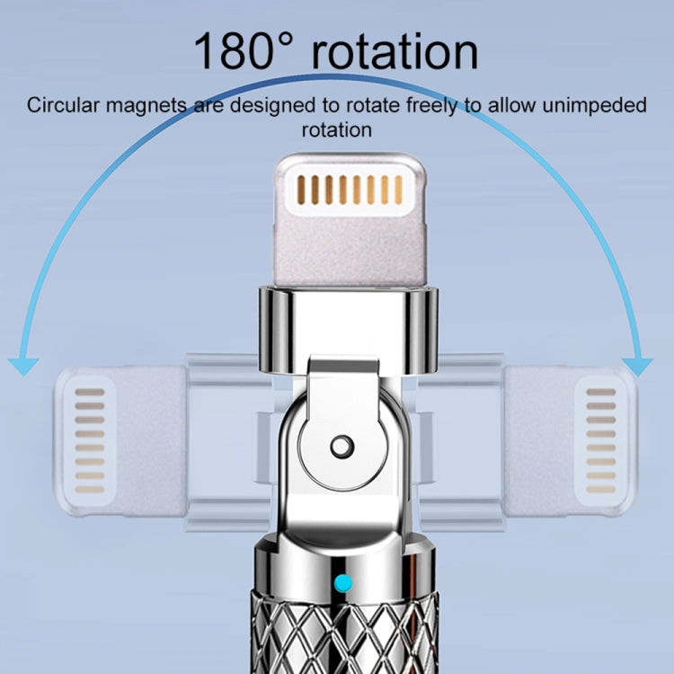 Mech Series 6A 120W USB to 8 Pin 180-degree Metal Plug Fast Charging Cable, Length: 1.8m, 1.8m 8 Pin, 1.8m 180-degree 8 Pin