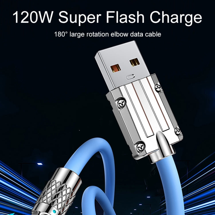 Mech Series 6A 120W USB to 8 Pin 180-degree Metal Plug Fast Charging Cable, Length: 1.8m, 1.8m 8 Pin, 1.8m 180-degree 8 Pin