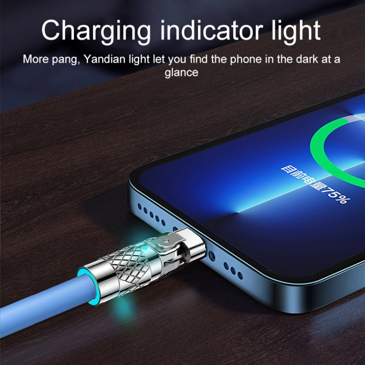 Mech Series 6A 120W USB to 8 Pin 180-degree Metal Plug Fast Charging Cable, Length: 1.8m, 1.8m 8 Pin, 1.8m 180-degree 8 Pin