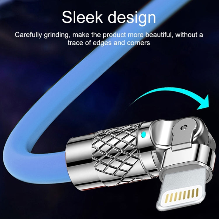 Mech Series 6A 120W USB to 8 Pin 180-degree Metal Plug Fast Charging Cable, Length: 1.8m, 1.8m 8 Pin, 1.8m 180-degree 8 Pin