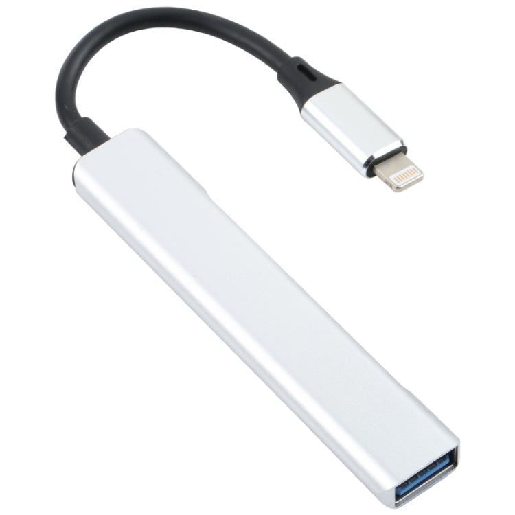 S-209 3 in 1 8 Pin Male to Dual USB 2.0 + USB 3.0 Female Adapter HUB, S-209 (Silver), S-209 (Silver Grey)