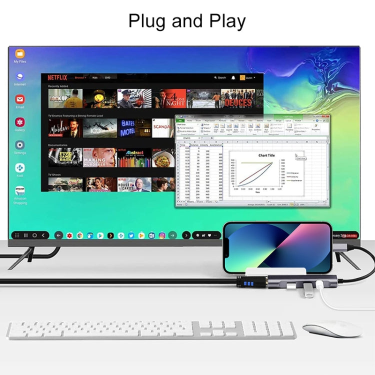 S-209 3 in 1 8 Pin Male to Dual USB 2.0 + USB 3.0 Female Adapter HUB, S-209 (Silver), S-209 (Silver Grey)