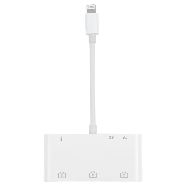 6 in 1 8 Pin Male to 3 USB + TF / SD Card Slot + 8 Pin Power Female Adapter, 6 in 1