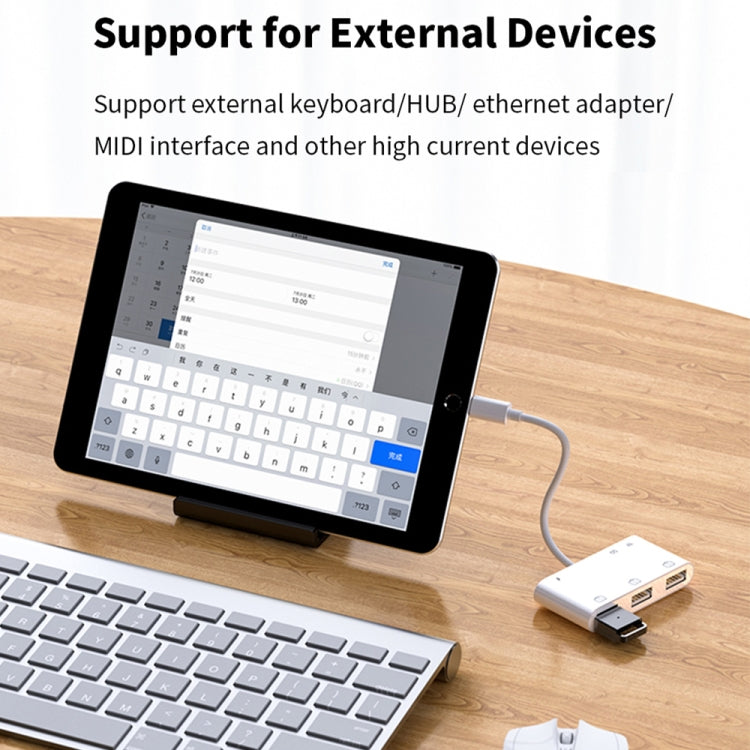 6 in 1 8 Pin Male to 3 USB + TF / SD Card Slot + 8 Pin Power Female Adapter, 6 in 1