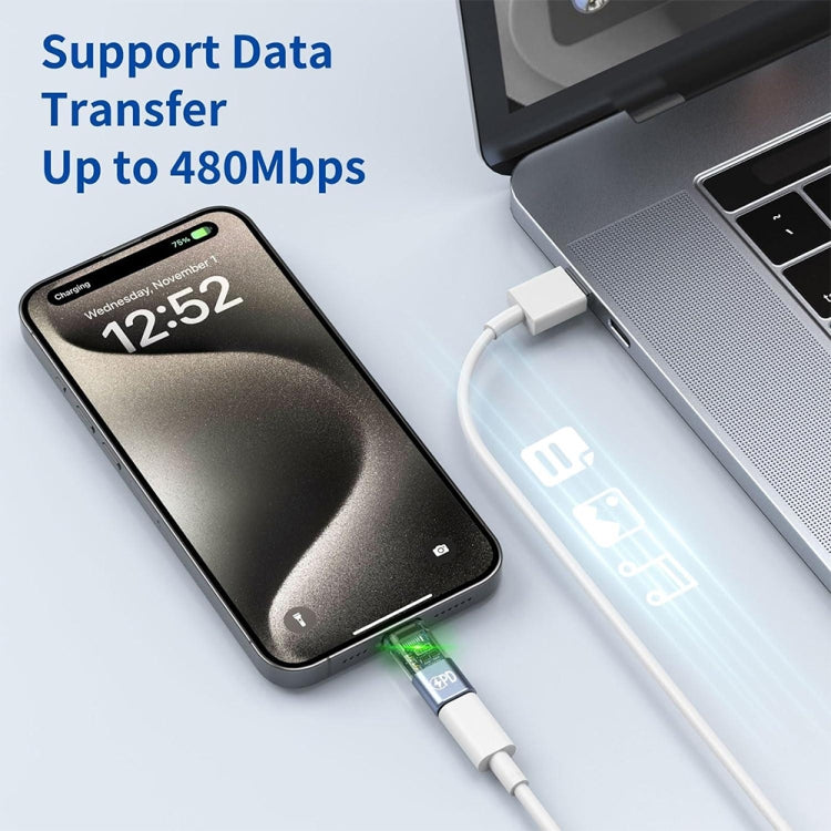 JH-115 USB-C/Type-C Male to 8 Pin Female PD Charging Adapter, JH-115 Type-C to 8 Pin