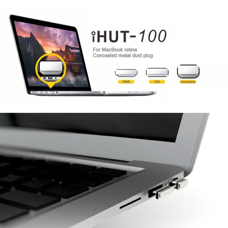 BASEQI iHUT-100 Hidden Aluminum Alloy Anti Dust Plug for Macbook Pro Retina 13.3 / 15 inch Laptops