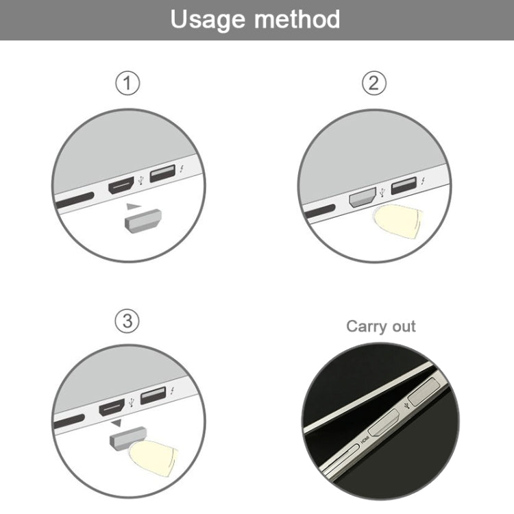 BASEQI iHUT-100 Hidden Aluminum Alloy Anti Dust Plug for Macbook Pro Retina 13.3 / 15 inch Laptops