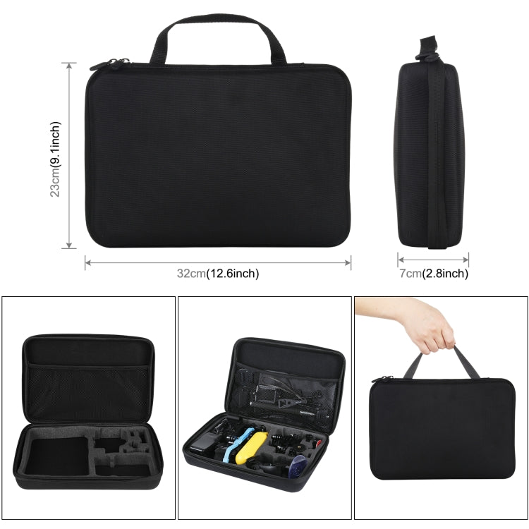 PULUZ 50 in 1 Accessories Total Ultimate Combo Kits with EVA Case (Chest Strap + Suction Cup Mount + 3-Way Pivot Arms + J-Hook Buckle + Wrist Strap + Helmet Strap + Extendable Monopod + Surface Mounts + Tripod Adapters + Storage Bag + Handlebar Mount) ...