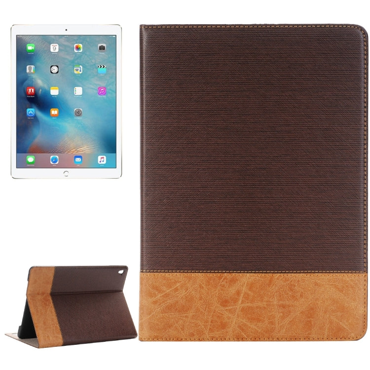 Étui à rabat horizontal en cuir à texture croisée avec support, emplacements pour cartes et portefeuille pour iPad Pro 9,7 pouces.