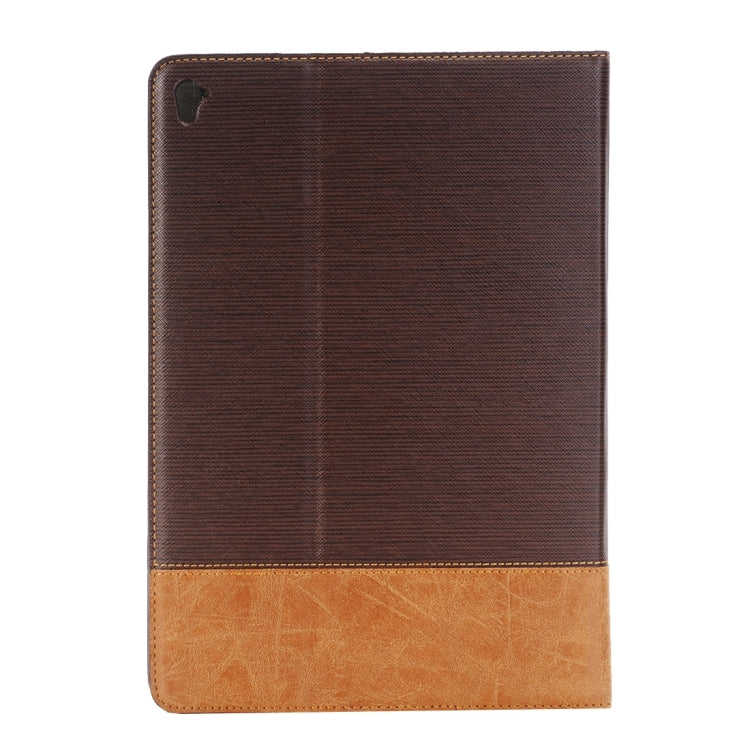 Étui à rabat horizontal en cuir à texture croisée avec support, emplacements pour cartes et portefeuille pour iPad Pro 9,7 pouces.