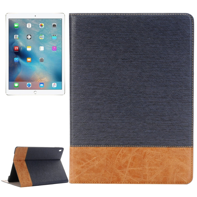 Étui à rabat horizontal en cuir à texture croisée avec support, emplacements pour cartes et portefeuille pour iPad Pro 9,7 pouces.