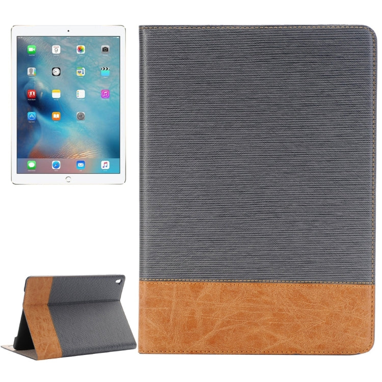 Étui à rabat horizontal en cuir à texture croisée avec support, emplacements pour cartes et portefeuille pour iPad Pro 9,7 pouces.