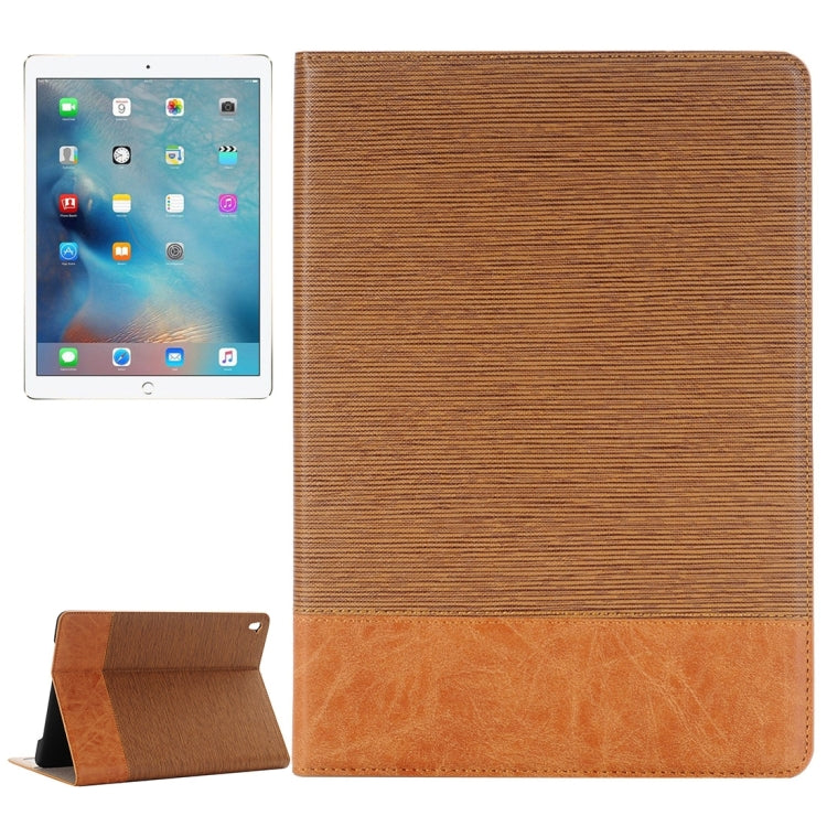 Étui à rabat horizontal en cuir à texture croisée avec support, emplacements pour cartes et portefeuille pour iPad Pro 9,7 pouces.