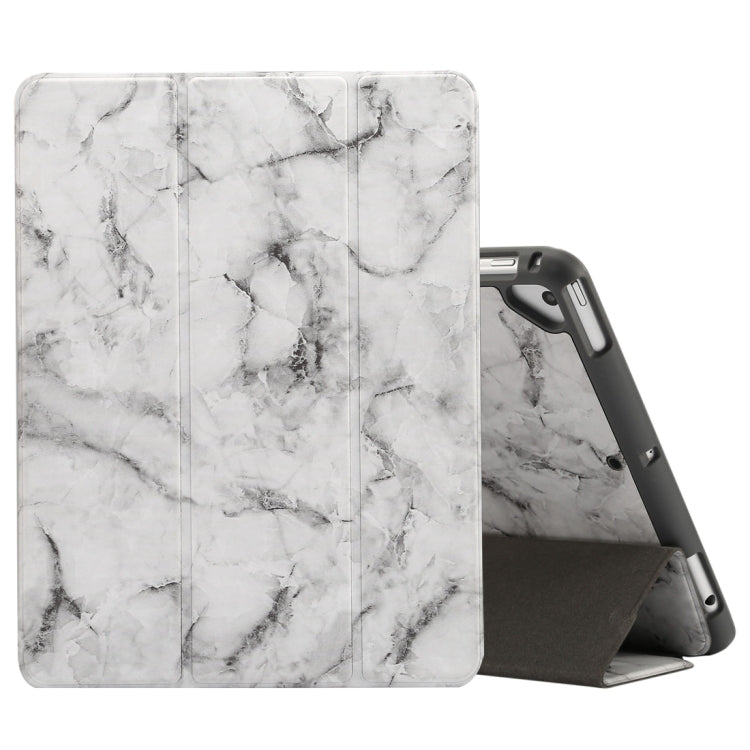 Marble Texture Pattern Horizontal Flip Case for iPad 9.7 (2018) , with Three-folding Holder & Pen Slots