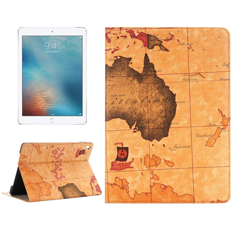 Map Pattern Horizontal Flip Leather Case with Holder & Card Slots & Wallet for iPad Pro 9.7 inch, Random Pattern Delivery, PRI2001A, PRI2001B, PRI2001C