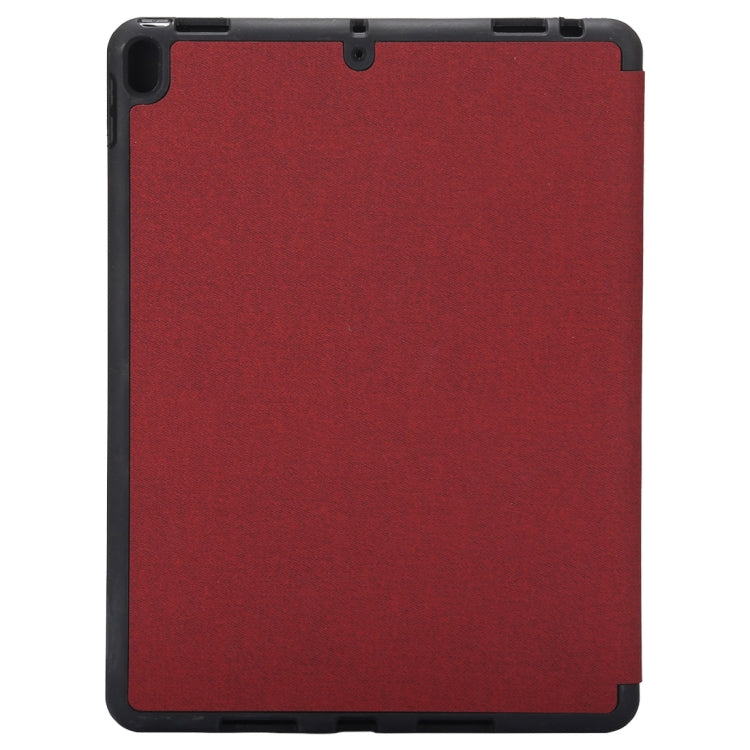 Cloth Texture Pattern Case for iPad 9.7 (2018) & iPad 9.7 inch (2017), with Three-folding Holder & Pen Slots, For iPad 9.7 (2018) & iPad 9.7, For iPad 9.7 (2018) & iPad 9.7(2017), For iPad 9.7 (2018) & iPad 9.7 (2017), For  iPad 9.7 (2018) & iPad 9.7