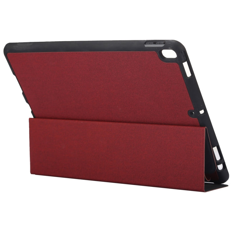 Cloth Texture Pattern Case for iPad 9.7 (2018) & iPad 9.7 inch (2017), with Three-folding Holder & Pen Slots, For iPad 9.7 (2018) & iPad 9.7, For iPad 9.7 (2018) & iPad 9.7(2017), For iPad 9.7 (2018) & iPad 9.7 (2017), For  iPad 9.7 (2018) & iPad 9.7