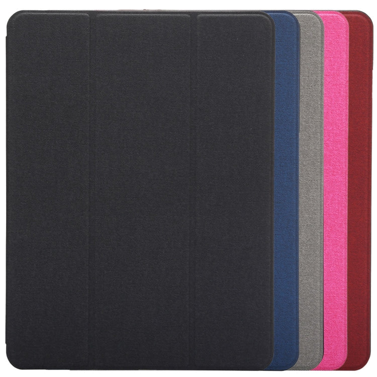 Cloth Texture Pattern Case for iPad 9.7 (2018) & iPad 9.7 inch (2017), with Three-folding Holder & Pen Slots, For iPad 9.7 (2018) & iPad 9.7, For iPad 9.7 (2018) & iPad 9.7(2017), For iPad 9.7 (2018) & iPad 9.7 (2017), For  iPad 9.7 (2018) & iPad 9.7