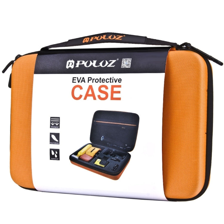 PULUZ Waterproof Carrying and Travel Case for for GoPro, Insta360, DJI and Other Action Cameras Accessories, Large Size: 32cm x 22cm x 7cm, For GoPro,Size: 32cm x 22cm x 7cm Orange