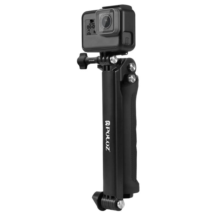 PULUZ 3-Way Grip Foldable Tripod Selfie-stick Extension Monopod for GoPro, Insta360 ONE R, DJI Osmo Action and Other Action Cameras, Length: 20-58cm, Length: 20-58cm, Length: 20-58cm(AE)
