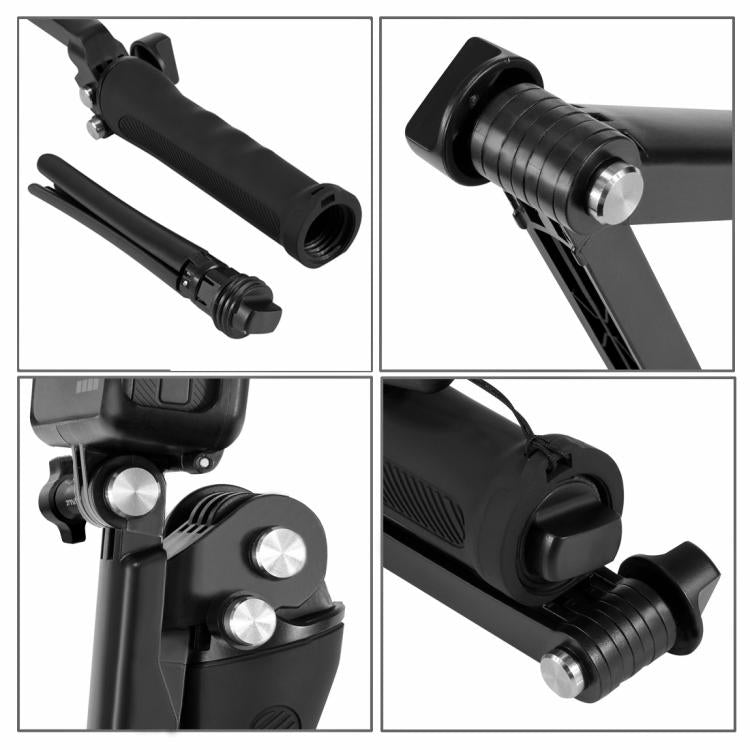 PULUZ 3-Way Grip Foldable Tripod Selfie-stick Extension Monopod for GoPro, Insta360 ONE R, DJI Osmo Action and Other Action Cameras, Length: 20-58cm, Length: 20-58cm, Length: 20-58cm(AE)