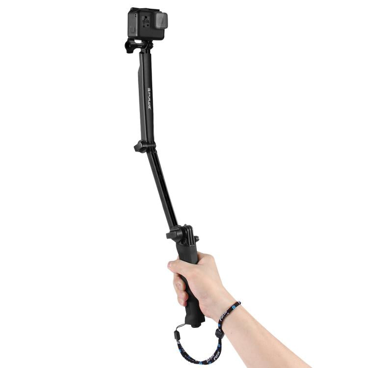 PULUZ 3-Way Grip Foldable Tripod Selfie-stick Extension Monopod for GoPro, Insta360 ONE R, DJI Osmo Action and Other Action Cameras, Length: 20-58cm, Length: 20-58cm, Length: 20-58cm(AE)