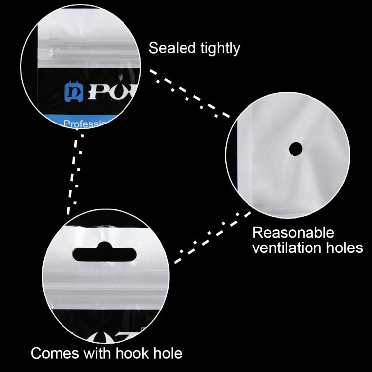 10 PCS PULUZ 34.5cm x 9cm Hang Hole Clear Front White Pearl Jewelry Zip Lock Packaging Bag(Size: S, Lengthened type), Size: S, Lengthened type