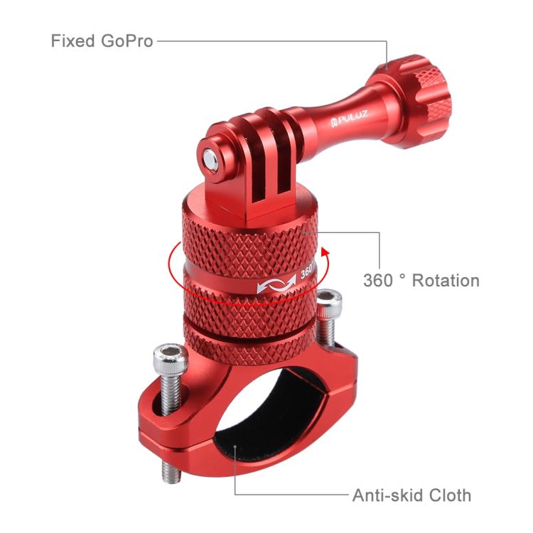 PULUZ 360 Degree Rotation Bike Aluminum Handlebar Adapter Mount with Screw for GoPro, Insta360, DJI and Other Action Cameras, AE Stock (Blue), US Stock (Red), China Stock (Red), US Stock (Blue), China Stock (Blue), US Stock (Black), China Stock (Black)...