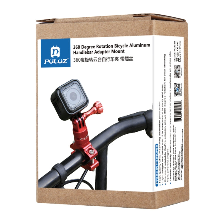 PULUZ 360 Degree Rotation Bike Aluminum Handlebar Adapter Mount with Screw for GoPro, Insta360, DJI and Other Action Cameras, AE Stock (Blue), US Stock (Red), China Stock (Red), US Stock (Blue), China Stock (Blue), US Stock (Black), China Stock (Black)...