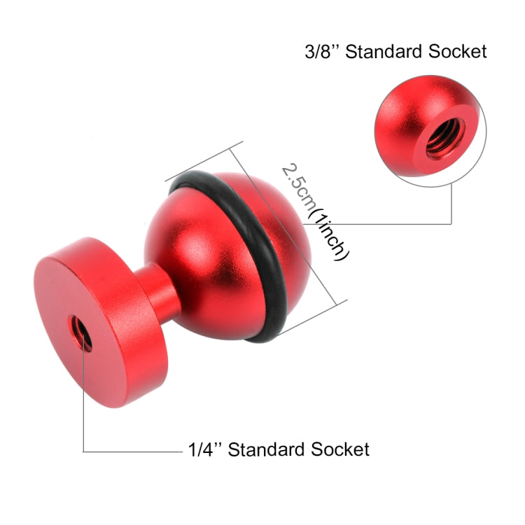 PULUZ CNC Aluminum Ball Head Adapter Mount for GoPro, Insta360, DJI and Other Action Cameras, Diameter: 2.5cm, CNC Aluminum (Black), CNC Aluminum (Blue), CNC Aluminum (Red)